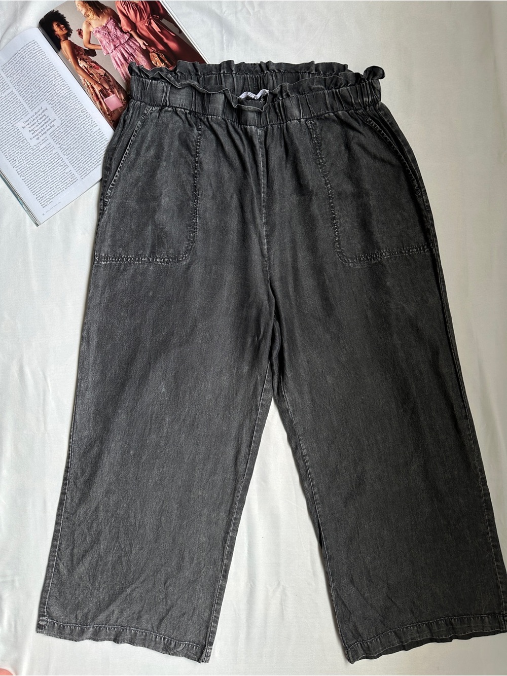 Jane and Delancey Wide-Leg Grey Paperbag Waist Pants - Picture 11 of 14